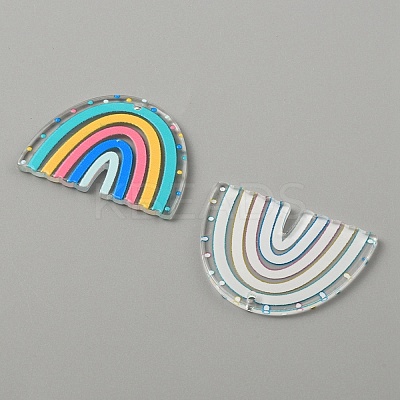 10Pcs Translucent Resin Pendants RESI-WH0026-55E-1