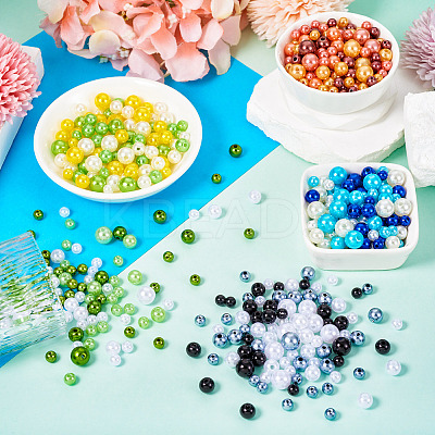 150G 5 Colors ABS Plastic Imitation Pearl Beads KY-TA0001-44A-1