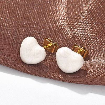 Brass Stud Earrings EJEW-F359-06G-01-1