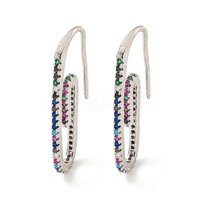 Rack Plating Brass Micro Pave Clear Cubic Zirconia Dangle Earring EJEW-C102-04P-02-1