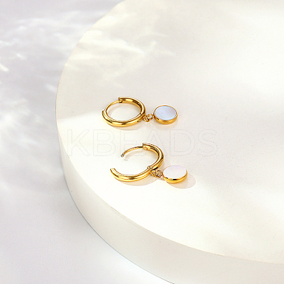 3 Pairs 3 Style 304 Stainless Steel Dangle Hoop Earrings Set ZS0378-1
