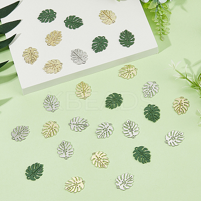 60Pcs 3 Colors Baking Paint Alloy Pendants ENAM-DC0001-79-1