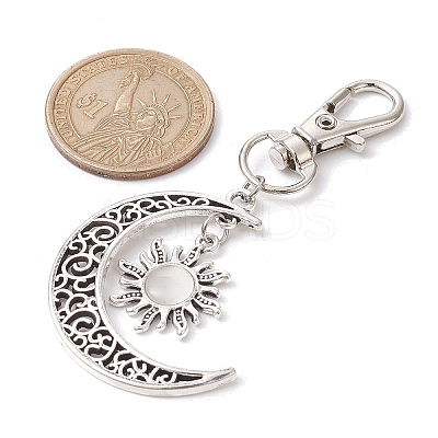 Moon & Sun Alloy Pendant Decorations HJEW-JM01596-03-1