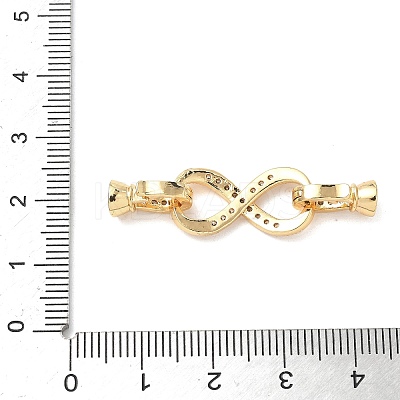 Brass Micro Pave Clear Cubic Zirconia Fold Over Clasps KK-U059-33G-1