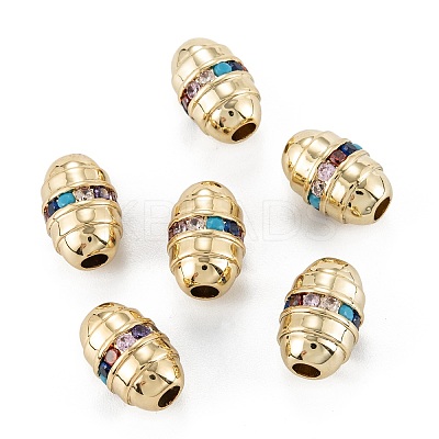 Brass Micro Pave Cubic Zirconia Beadsong-Lasting Plated ZIRC-P089-23A-G01-1