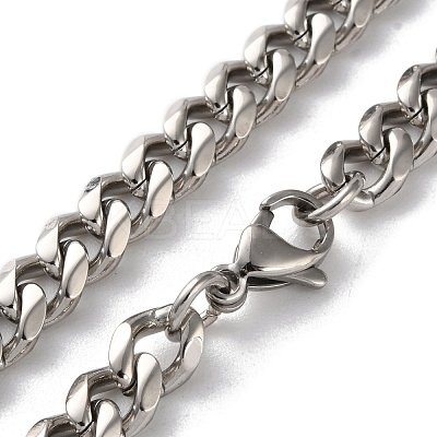 304 Stainless Steel Cuban Link Chain Necklaces for Men NJEW-B117-01I-P-1