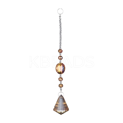 Crystal Teardrop Beaded Wall Hanging Decoration Pendant Decoration HJEW-G019-01F-1