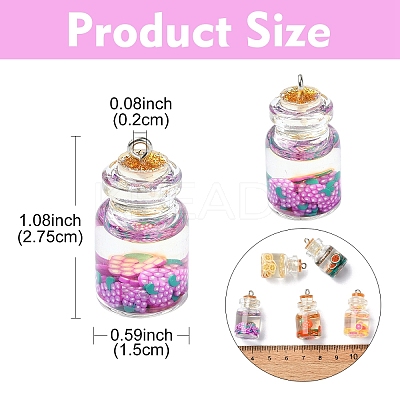 10Pcs 5 Styles Imitation Food Resin Pendants RESI-YW0001-65-1