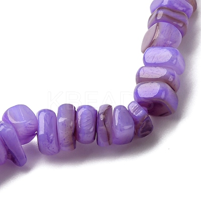 Dyed Natural Freshwater Shell Beaded Stretch Bracelets for Men Women BJEW-JB12478-03-1