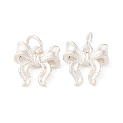 Fine Silver Bowknot Charms STER-A047-03MS-1