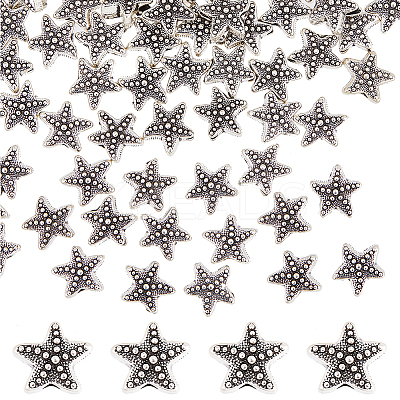 80Pcs Tibetan Style Alloy Beads TIBE-DC0001-17-1
