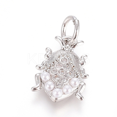 Brass Micro Pave Cubic Zirconia Pendants ZIRC-G166-05P-1
