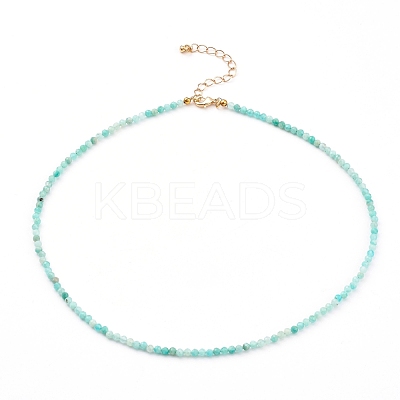 Natural Amazonite Beaded Necklaces NJEW-JN03315-03-1