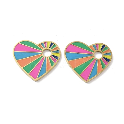 Ion Plating(IP) 304 Stainless Steel Enamel Pendants STAS-P339-17G-02-1