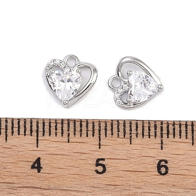 Brass Micro Pave Clear Cubic Zirconia Pendants KK-K351-45D-P-1