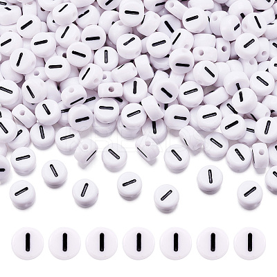 500Pcs Acrylic Horizontal Hole Letter Beads OACR-YS0001-03I-1