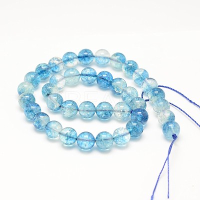 Dyed Round Natural Crackle Quartz Beads Strands G-K084-10mm-03A-1