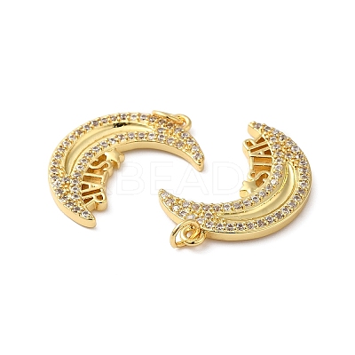 Rack Plating Brass Pave Cubic Zirconia Pendants KK-O142-33G-1