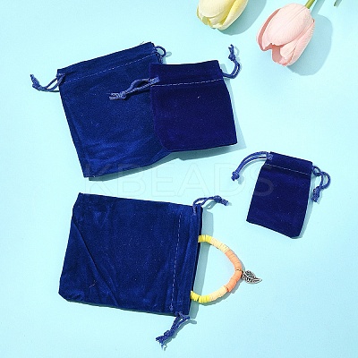 18Pcs 3 Styles Rectangle Velvet Drawstring Pouches TP-FS0001-04B-1