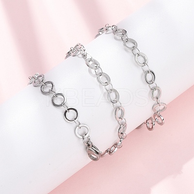 304 Stainless Steel 6MM Ring Link Chain Necklaces NJEW-P343-01A-P-1