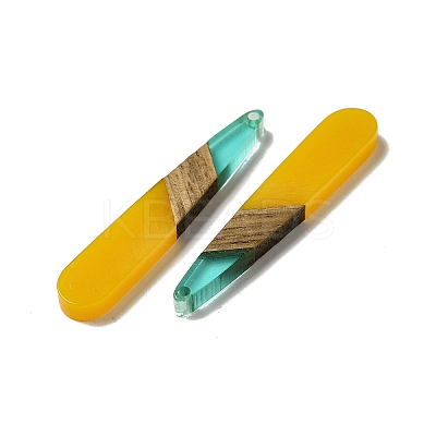 Opaque Resin & Walnut Wood Pendants RESI-D060-A-05-1