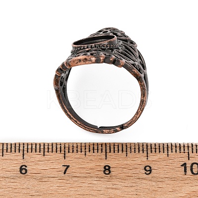 Brass Open Cuff Ring Components KK-U074-13R-1