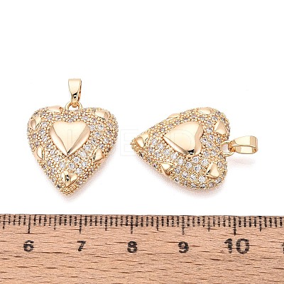 Brass Micro Pave Cubic Zirconia Pendants KK-T073-40G-1