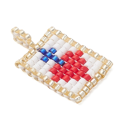 Glass Seed Beaded Pendants PALLOY-MZ01228-1