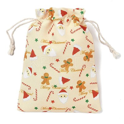 Christmas Theme Cloth Printed Storage Bags ABAG-F010-02B-04-1