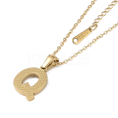 Ion Plating(IP) Initial Letter 304 Stainless Steel Pendant Necklaces NJEW-M199-01G-Q-1