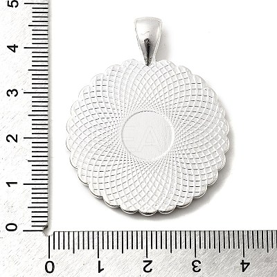 Flat Round Alloy Rhinestone Pendant Cabochon Settings X-ALRI-T351-01S-1