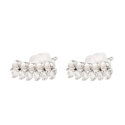 Brass Micro Pave Cubic Zirconia Stud Earrings EJEW-L270-23P-1