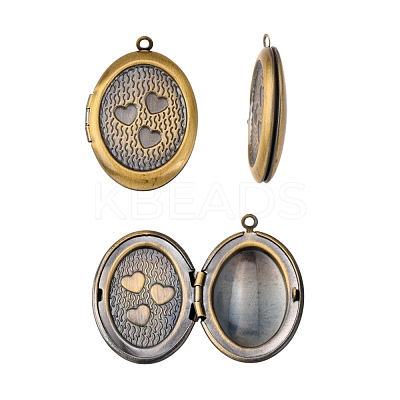 Brass Locket Pendants KK-MSMC002-M6-1