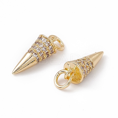 Brass Micro Pave Cubic Zirconia Pendants KK-E068-VC011-1