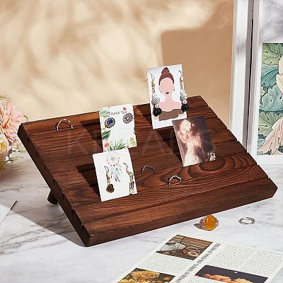 7-Slot Wooden Place Card Display Stands ODIS-WH0029-52C-1