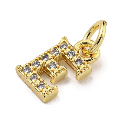Initial Letter Brass with Cubic Zirconia Charms KK-Q814-26E-G-1