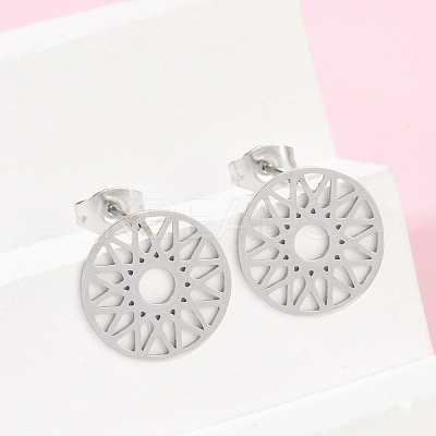 304 Stainless Steel Stud Earrings for Women EJEW-Z089-11P-1