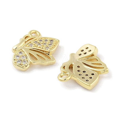Brass Micro Pave Clear Cubic Zirconia Pendants X-ZIRC-P120-12G-1