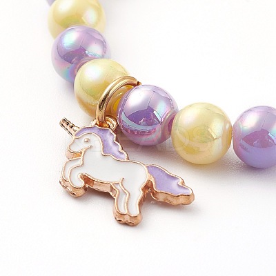 Opaque Acrylic Beads Stretch Bracelet for Kids BJEW-JB06498-1