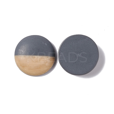 Two Tone Wood Grain Frosted Imitation Leather Style Resin Cabochons RESI-G053-01E-1