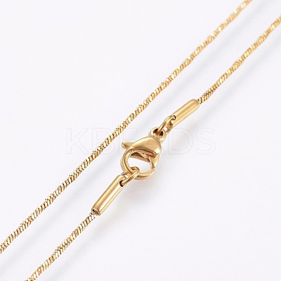 304 Stainless Steel Snake Chain Necklaces NJEW-O102-30G-1
