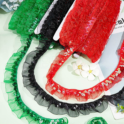 Chinlon Pleated Lace Trim EW-WH0013-28A-1