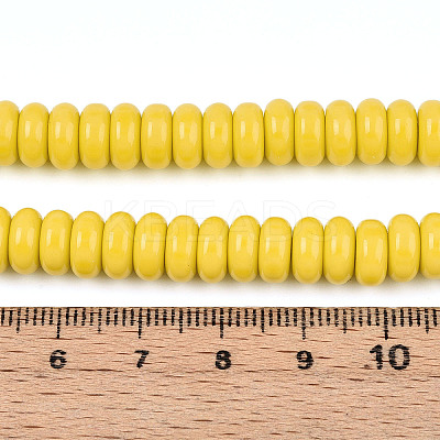 Opaque Spray Painted Glass Beads X-GLAA-ZX008-8mm-18K-1