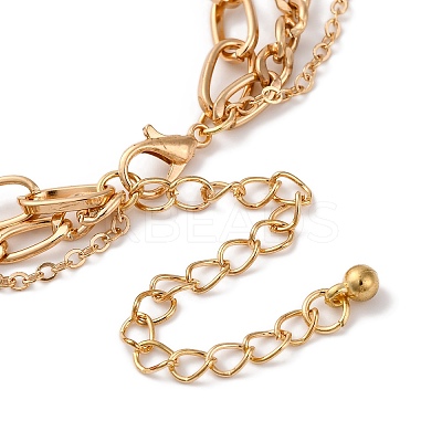 Alloy 3 Layer Bowknot Pendant Necklaces for Women NJEW-U013-01G-02-1