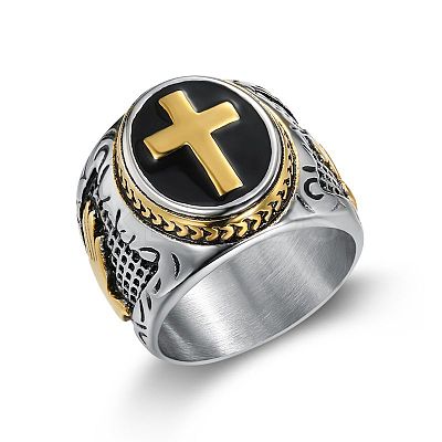 304 Stainless Steel Hand of God Figer Rings for Men FS-WG7F807-01-1
