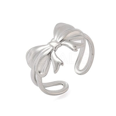 304 Stainless Steel Open Cuff Rings for Women RJEW-A079-11B-P-1