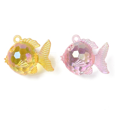 Electroplate Transparent UV Plating Acrylic Pendants OACR-I014-12-1