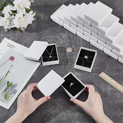 Cardboard Paper Jewelry Storage Boxes with Sponge Inside CON-WH0112-013-1
