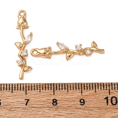 Brass Micro Pave Clear Cubic Zirconia Pendants KK-Z112-43G-1