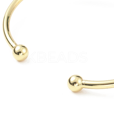 Natural Rose Quartz Coffee Bean Open Cuff Bangle BJEW-G660-01G-01-1
